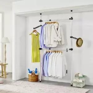 [라일리생활건강] Rly 38mm 고정식 2단 행거 옷장행거 벽행거