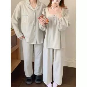 옥뚜브레 캐주얼 가을 긴팔 커플 커플잠옷세트 잠옷 실내복 스트라이프 UNO3