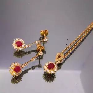 천연루비 귀걸이메달/14K 4.1g/H181