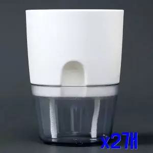 TBZ 원형 자동급수 워터뷰 화분(화이트) (15x18cm) x2개