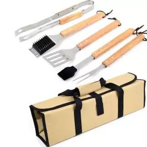 [RIZPICK]TBZ 우드스텐 바베큐 조리도구 6p 가방세트 캠핑그릴 그릴