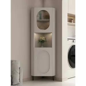 코너 수납장 모서리 장식장 화이트 삼각장 거실 책장 선반