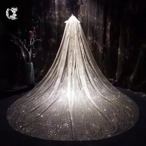 웨딩 롱베일 비즈 면사포 너비 길이 셀프 촬영소품