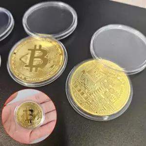 비트코인 장식품 모형 수집 전시 주화 인테리어 거치대 보관 홈카페
