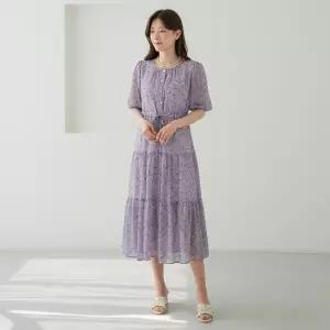 엄마옷 마담4060 단추허리끈플라워원피스 -QOP2604005-