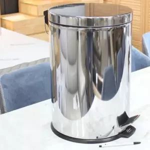 키친프리 스텐 페달 휴지통 20L 원형 쓰레기통 발판 욕실