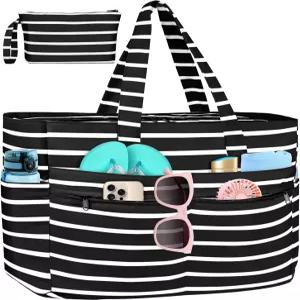 환랑 초대형 비치백 여성 남성용 방수 비치 토트백 지퍼가 달린 수영장 가방