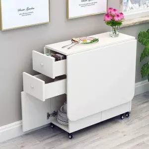 미니 식탁 접이식 폴딩 원룸 소형 밥상 다용도 수납형 원형 테이블 이동식