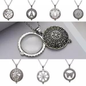 TBZ 실버 돋보기 7종 배꽃 실버 코끼리 나비 노인 앤틱 목걸이