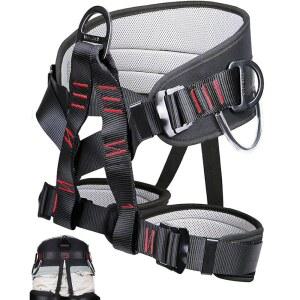 Ttechouter 조절 가능한 두께 등반 하네스 동굴 하프 바디 안전 구조 보호 화재 벨트 암벽 허리 래펠링 나무