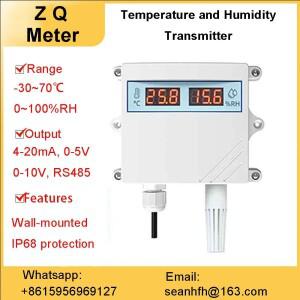 고정밀 온도 및 습도 트랜스미터 센서, RS485 무선 벽걸이 형 산업용 0-5V 0-10V 4-20mA