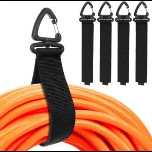 회전 버클이 있는 코드 정리 홀더 와이어 관리자 전원 코드 관리 케이블 호스용 나일론 헤비 보관 스트랩