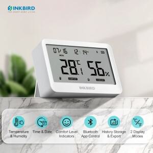 INKBIRD ITH-21-B 스마트 온도 습도계, 실내 블루투스 및 습도 모니터링, 자동차, 사무실, 아기 방, 6-in-1