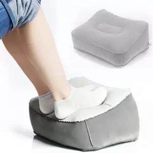 풍선 여행용 발 받침대 베개 헤드 패드 부드러운 플로킹 에어 펌프로 사무실 홈 릴랙스 캠핑 및