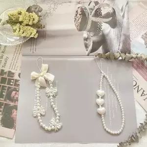 핸드메이드 스트랩 폰줄 스마트폰 진주 비즈 핸드폰줄