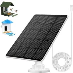 버드 피더용 태양광 패널 카메라용 지속적인 3W 전원 공급 타입-C 플러그 IP66 방수 흰색