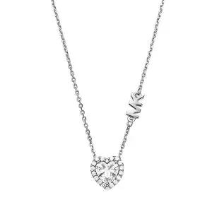 [마이클코어스] MK로고 하트 펜던트 실버 목걸이 MKC1520AN 040 154772496