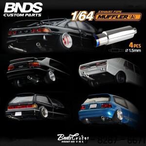 BNDS 배기 파이프 머플러 레이싱 스타일 페달 세트 금속 개조 부품 Tomica Minigt 모델 자동차 장난감 미니