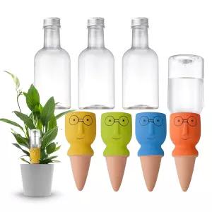 휴가 기간 동안 식물을 위한 이상적인 자동 급수 장치를 12온스 플라스틱 병으로 실내 및 실외 화분용