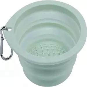 ConLithgo 휴대용 접이식 애완동물 그릇 식품 등급 TPR/실리콘 하이킹 캠핑용 카라비너가 있는 반려견