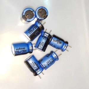 10Pcs100Pcs Original Nichicon AUDIO KT Series 8X12mm 35V220UF Audiophile Electrolytic Capacitors 105