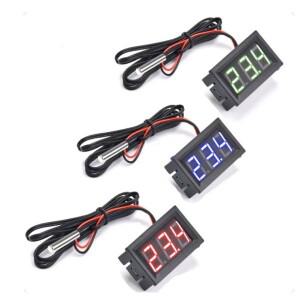 DC4-30V 미니 디지털 LED 온도계, 자동차 온도 모니터 패널 계량기 측정 범위-50-120C, 프로브 포함