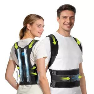 여성과 남성을 위한 라키 자세 교정기 향상된 지지력을 갖춘 업그레이드된 허리 보조기 쿠션이 있는 어깨