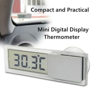미니 LCD 디지털 빨판 온도계, 자동차 창문 실내 실외 스마트 온도 테스터