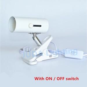 소켓 램프 거치대 베이스, 클립 및 케이블 와이어 코드 세트, 책상 테이블 조명용 단추 ON  OFF 스위치 조