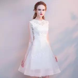 화이트 미니드레스 파티 미니스커트 야외 드레스 피로연 웨딩