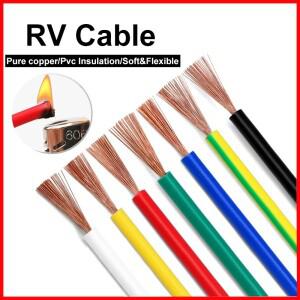 510M RV 순수 구리선 0.30.50.7511.5mm² PVC 절연 단일 코어 다중 가닥 자동차 오디오용 유연한 전선