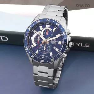 [에디피스] EFV-550D-2A 크로노그래피 블루 맨즈 스포츠 정장 남자 메탈 시계 d7