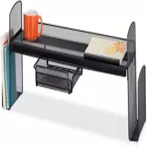 Safco Onyx 메쉬 오프 서피스 책상 정리함 3604BL 블랙 파우더 코트 마감 내구성 있는 스틸 구조