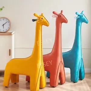 대형 기린 애착 소품 거실 가죽 인형 장식품 도서관 카페