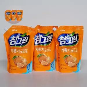 우수한세척력 라이온 참그린 천혜향 뽀드득 리필형 1.2L 3개