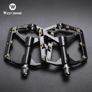 서쪽 자전거 페달 3 베어링 초경량 탄소 섬유 튜브 도로 BMX MTB 플랫 전문 부품