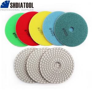 DIATOOL #100 다이아몬드 유연한 습식 연마 패드 돌, 세라믹, 타일, 화이트 본드 색상 페이드 6 개