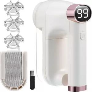 패브릭 면도기 보푸라기 브러시가 있는 의류용 충전재 제거용 3단 스웨터 잎날 6개 LED 디스플레이 가구용