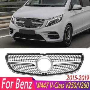다이아몬드 스타일 프론트 범퍼 그릴 후드 튜닝 레이싱 메르세데스 벤츠 W447 V 클래스 V250 2015-2019 용