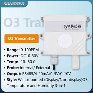 고정식 오존 O3 센서 공기질 모니터링용 고정밀 온습도 측정 지원 RS485 및 4-20mA 출력