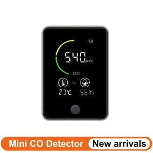 TOMO-03 미니 일산화탄소 감지기 CO 사이렌 알람, 소리 온도 및 습도 감지, 실내 휴대용 모니터