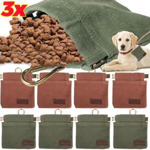 1/3PCS 휴대용 호환 강아지 간식 캔버스 가방 애완견 훈련 산책용 호환 급식 애완동물 사료 디스펜서 용기