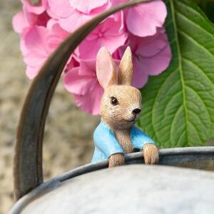 1Pc 수지 조각 토끼 정원 장식 잔디 테라스 야외 동물 동상 - 배터리  실내 실외