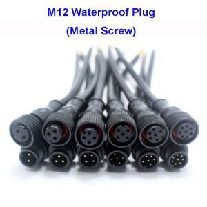 2Pcs 금속 나사 M12 방수 2 3 4 5 6 8 핀 IP68 전원 케이블 와이어 플러그 LED 스트립 남성 여성 커넥터 20