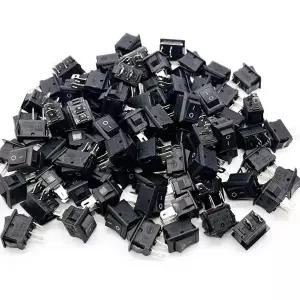 100 Pcs 푸시 버튼 스위치 10x15mm SPST 2Pin 3A 250V KCD1 스냅인 On/Off 보트 로커 스위치 10MM x 15mm