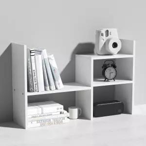 마사카 B W - 책상 공간을 위한 카와이 스토리지 데스크톱 정리함 더블 H 플랜트 디스플레이 선반 사무실