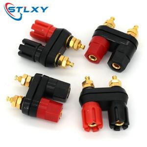 바나나 플러그 커플 단자, 레드 블랙 커넥터, 앰프 바인딩 포스트, 스피커 잭, 1 개