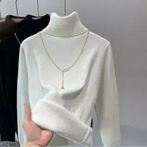 겨울 여자 겨울니트 여성니트 하이넥 티 목 니트 풀오버 폴라 기모