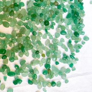 천연 녹색 Aventurine 크리스탈 분쇄석, 보석 만들기용 광택 관엽 식물, 정원 장식