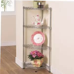 오픈 앵글선반 다용도선반 4단 철제 벽 메탈코너랙 멀티수납장